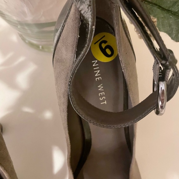 Gorgeous BRAND NEW Nine West Two Tone Grey Leather & Suede Shoes - Picture 6 of 9